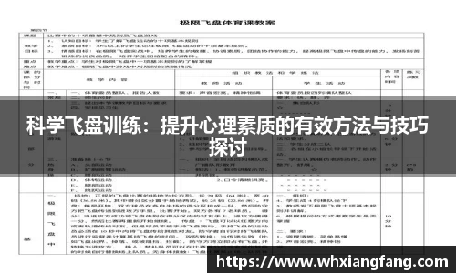 科学飞盘训练：提升心理素质的有效方法与技巧探讨