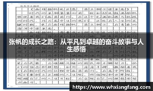 张帆的成长之路：从平凡到卓越的奋斗故事与人生感悟