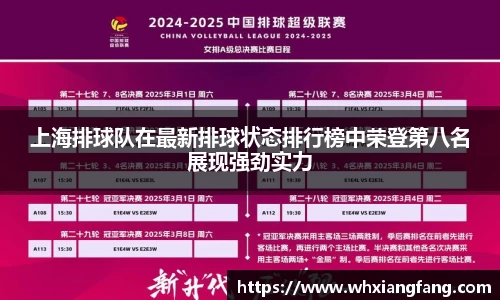 上海排球队在最新排球状态排行榜中荣登第八名展现强劲实力